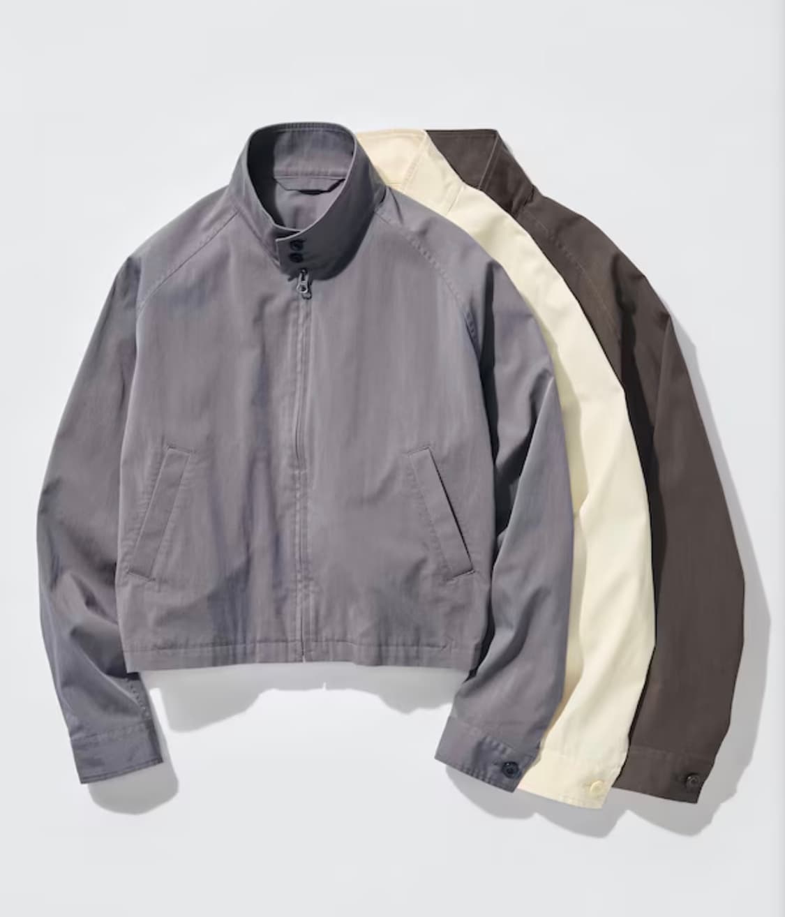 유니클로 코튼블렌드쇼트블루종 브라운 S 상품이미지1