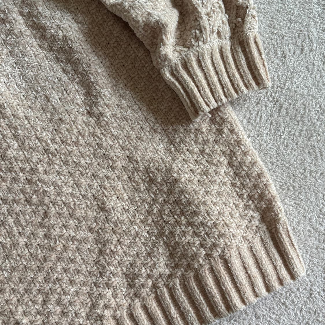 일본빈티지 리본포인트 아이보리 반소매 니트 상품이미지4