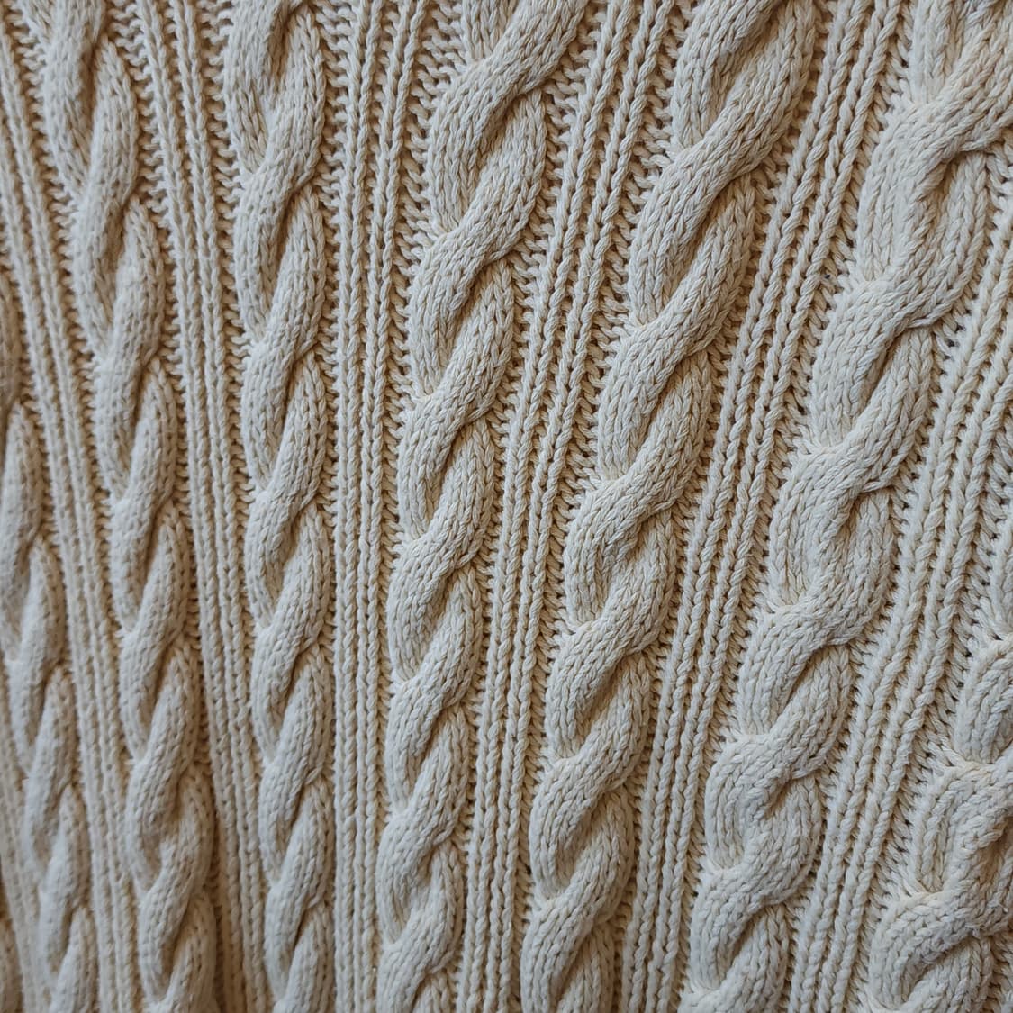 90s 폴로 랄프로렌 브이넥 코튼 케이블 핸드니트 L 상품이미지5