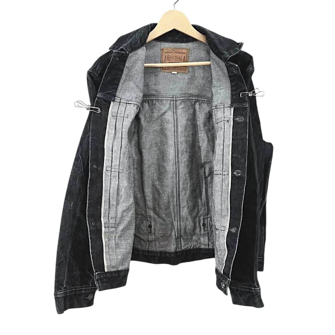 본쿠라 9주년 1타입 g쟌 데님 자켓 블랙 워시드 가공 상품이미지3