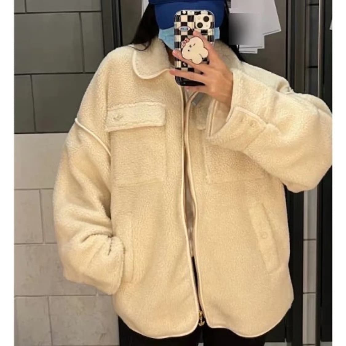 아디다스 쉐르파 후리스 자켓 아이보리/골드 (M) 상품이미지8
