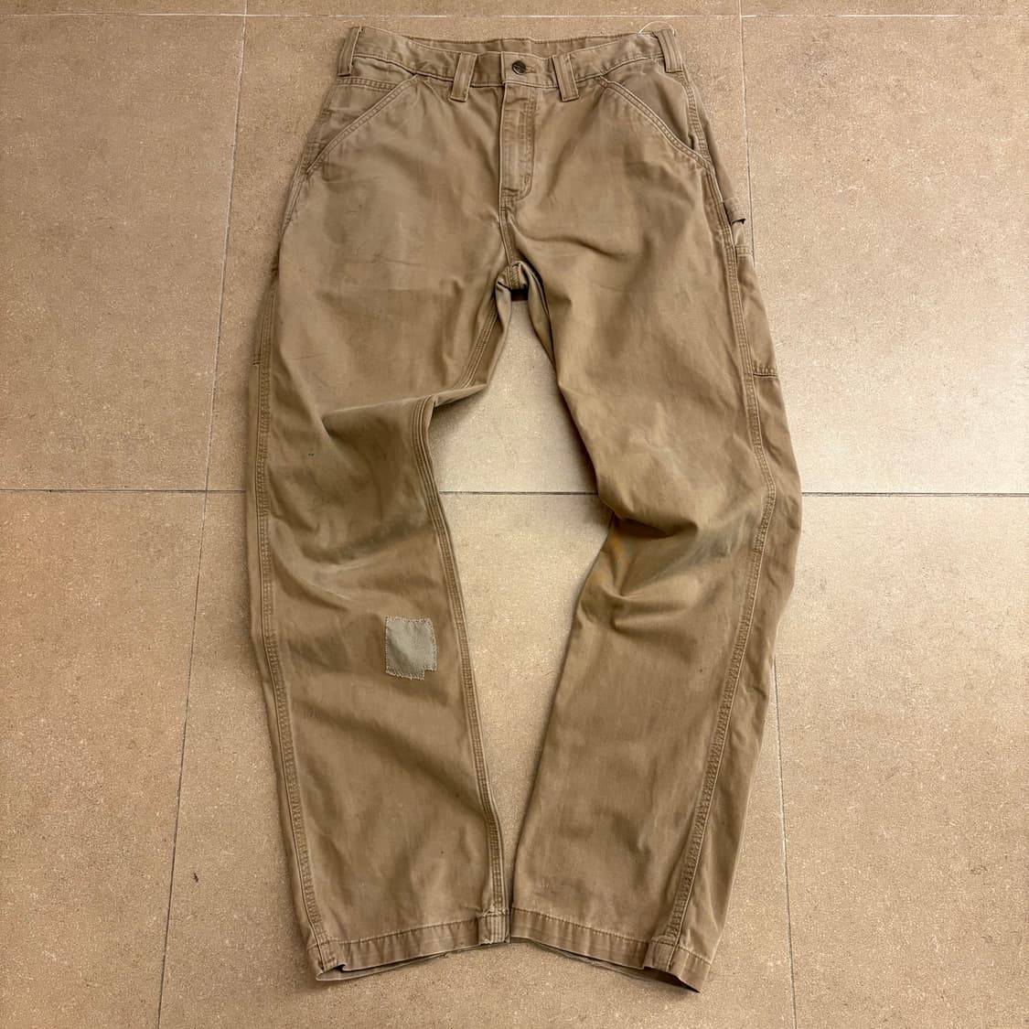 빈티지 칼하트 싱글니 베이지 코튼팬츠 상품이미지2