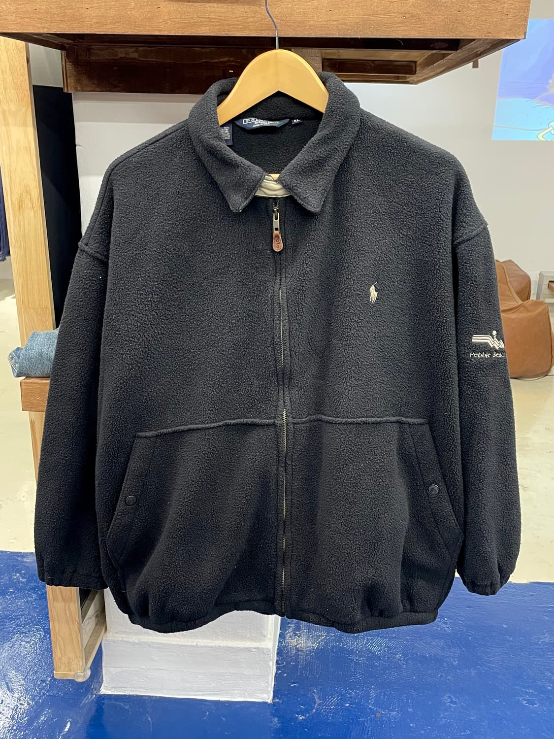 PRL 폴로 랄프로렌 블랙 플리스 스윙탑 자켓 상품이미지4