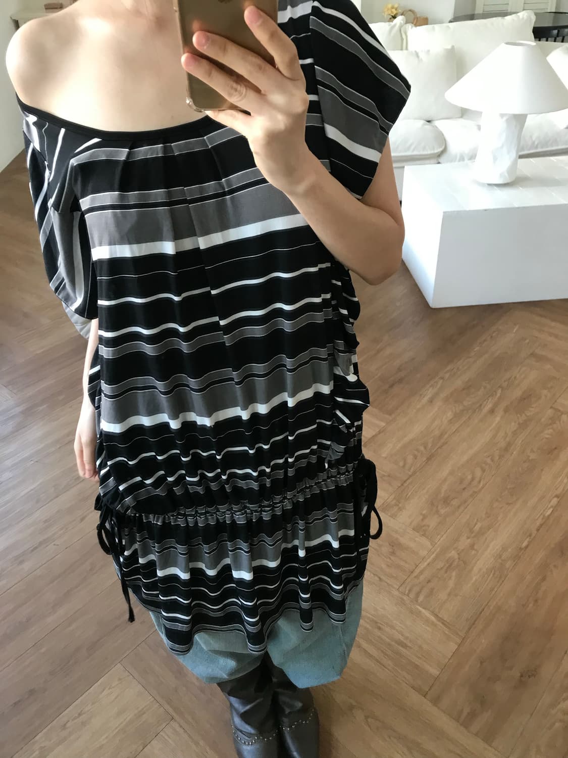 vintage stripe pattern one-piece 상품이미지8