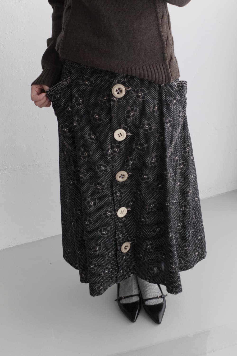 flower button skirt 상품이미지8