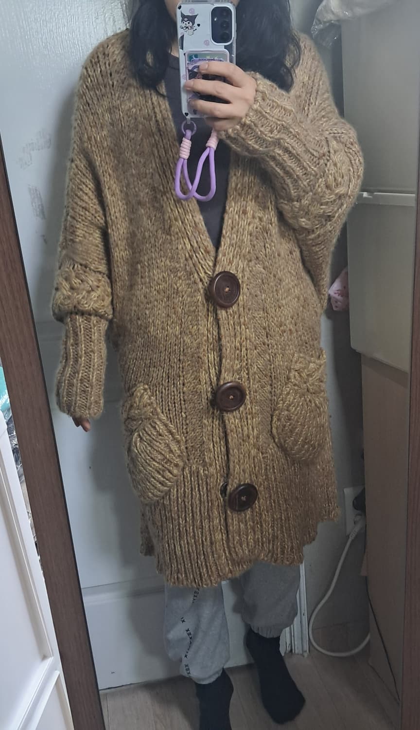 오브제 강지영 니트 가디건 코트 90사이즈(55~66) 상품이미지9