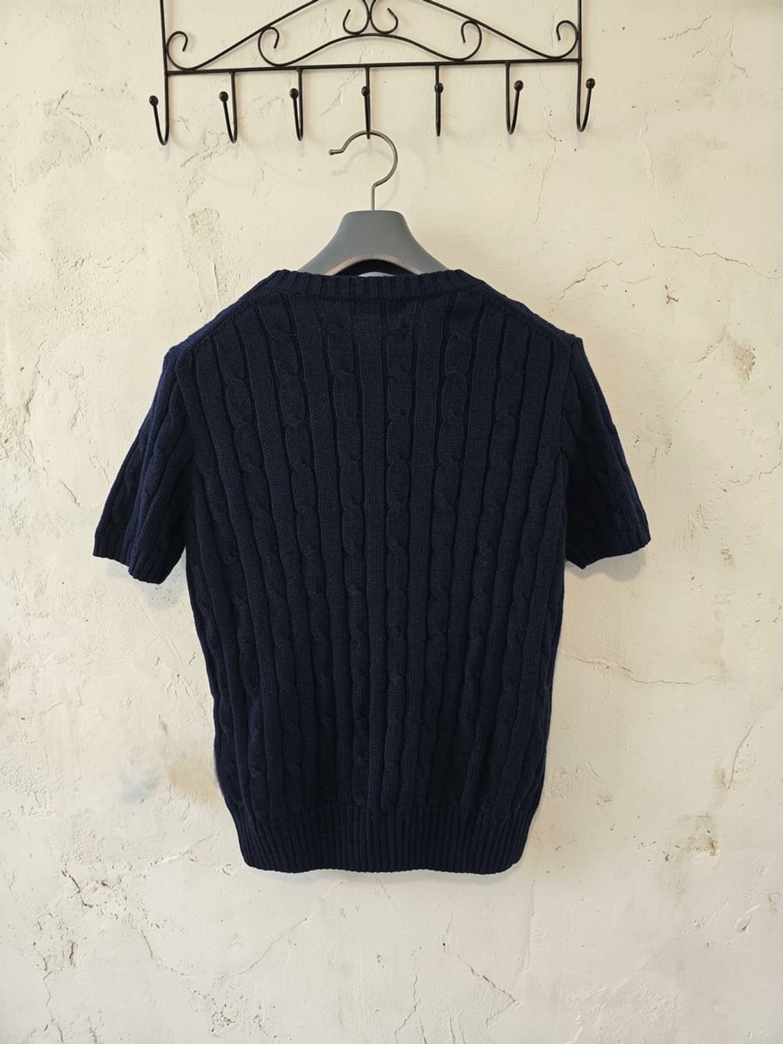 폴로 랄프로렌 케이블 반팔 니트 네이비 55 상품이미지2