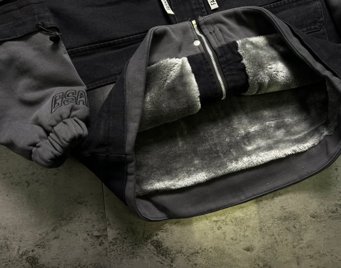 스투시 데님 페이크 투피스 겨울 한정 기모 도톰 하이넥 패딩 상품이미지4