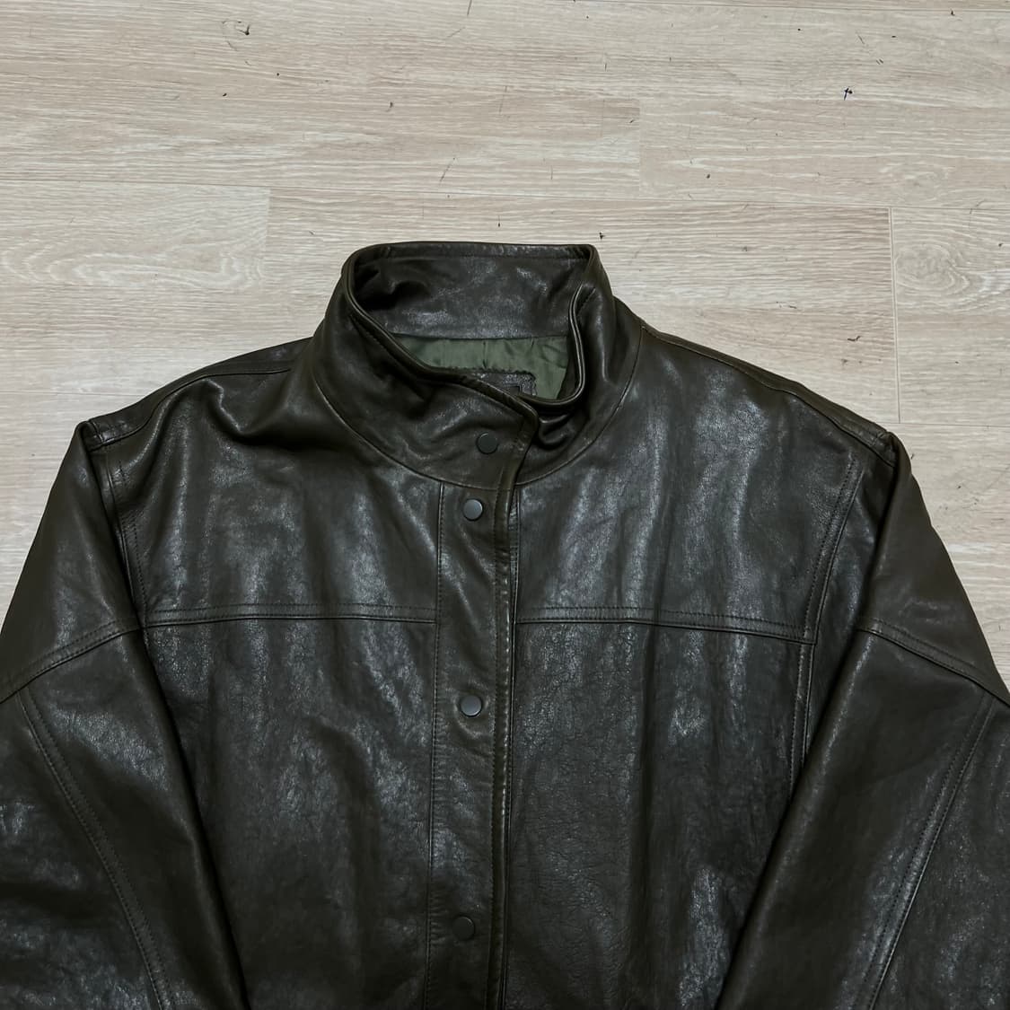 로보 여성 램스킨 하이넥 롱 천연 양가죽자켓 [카키브라운] 77 상품이미지2