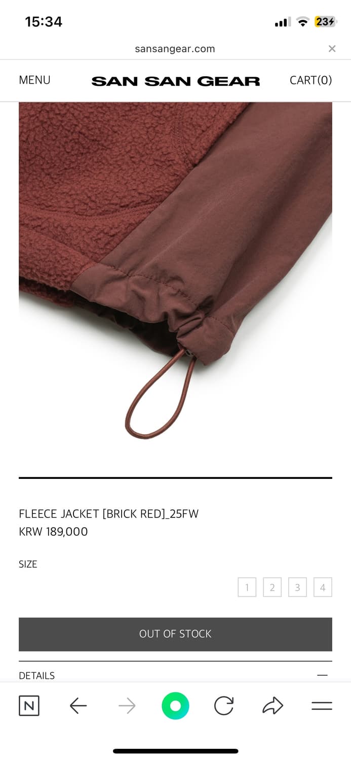 산산기어 플리스 재킷 브릭레드 2사이즈 상품이미지5