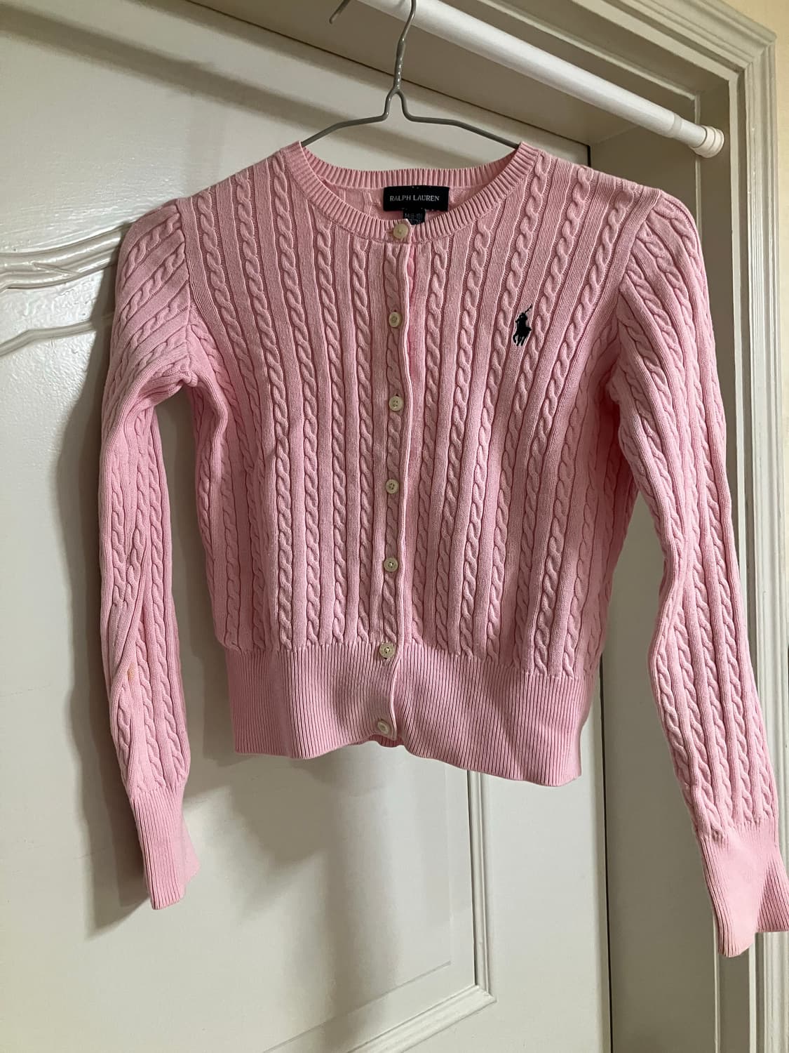 폴로 랄프로렌 핑크 케이블 가디건 상품이미지1