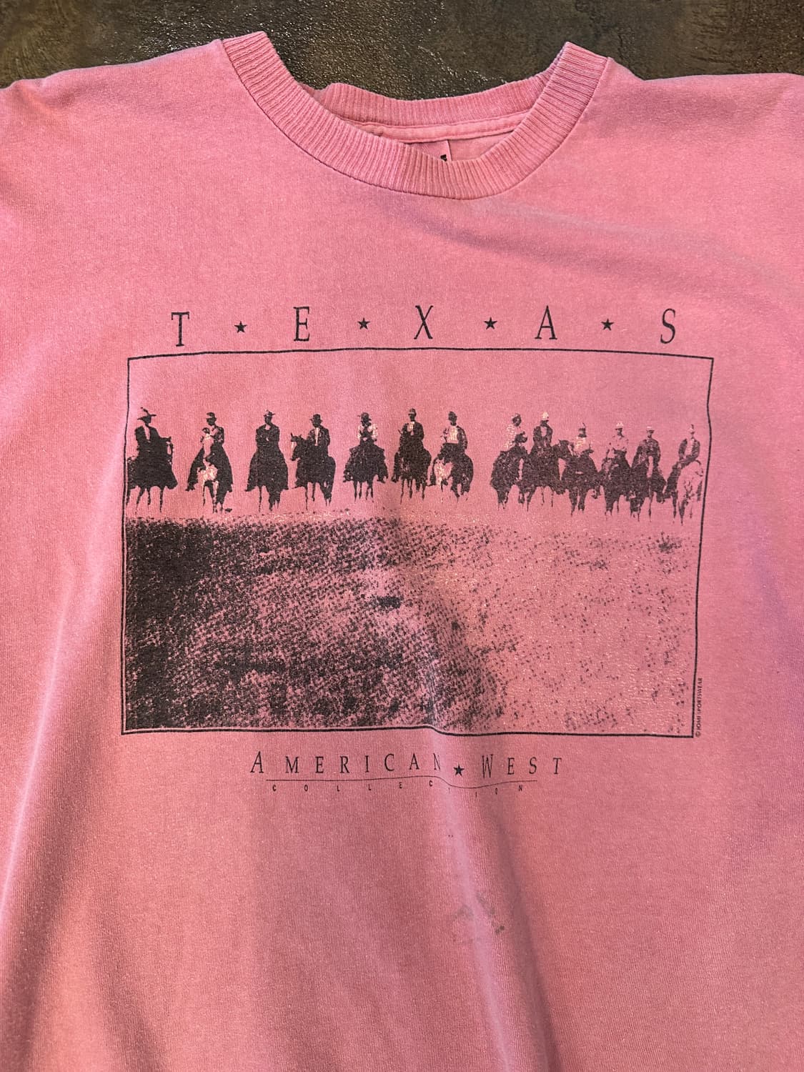 90s Made In USA 싱글스티치 텍사스 프린팅 반팔티 L 상품이미지3