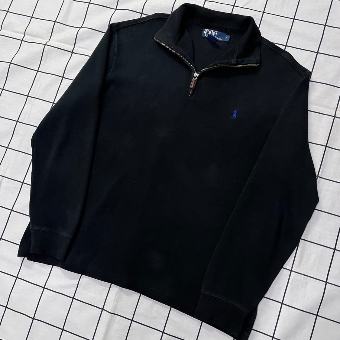 폴로 랄프로렌 블랙 반집업 면니트 상품이미지4