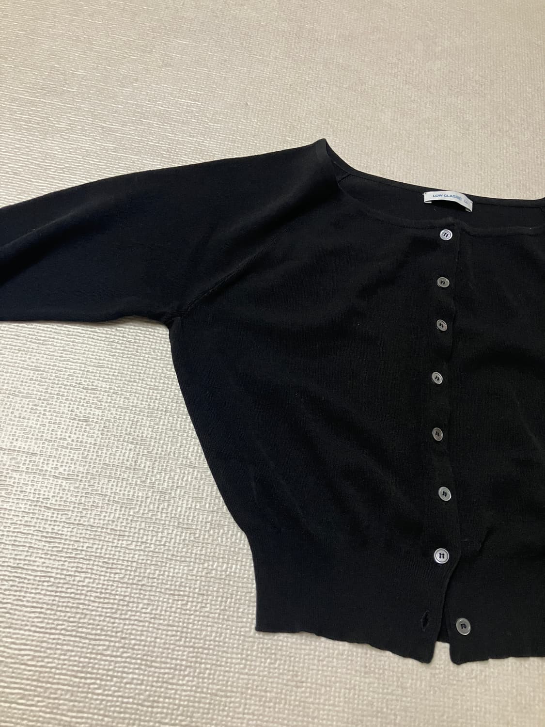 로우클래식 BOAT-NECK SHEER CARDIGAN 블랙 M 상품이미지2