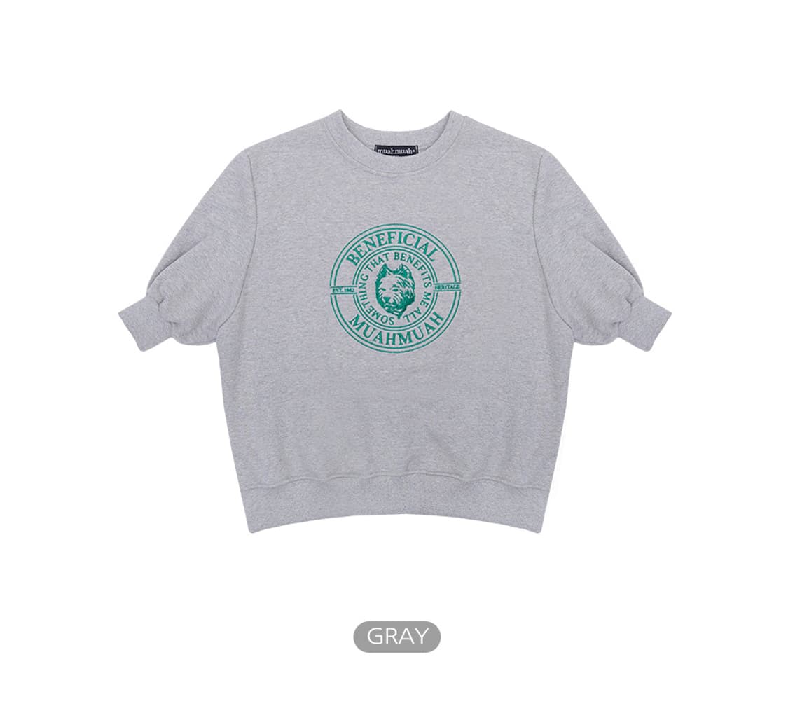 무아무아 스티치 하프 스웻셔츠 gray 상품이미지2