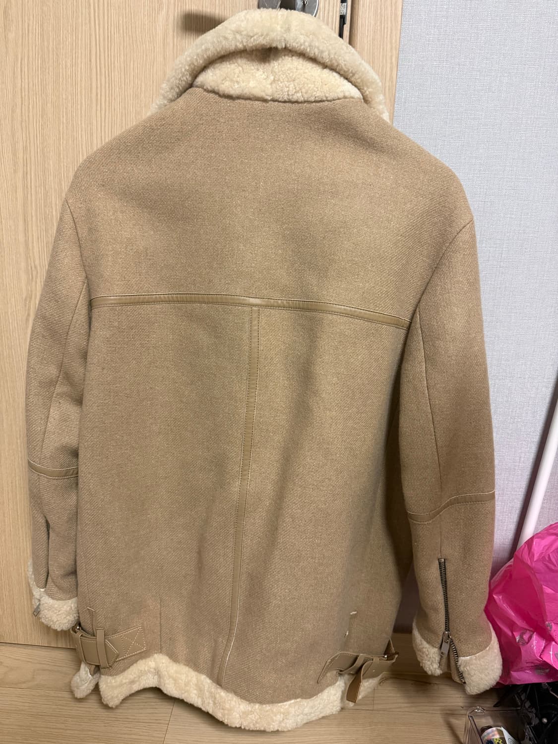 시스템 양모 베이지 무스탕 상품이미지2
