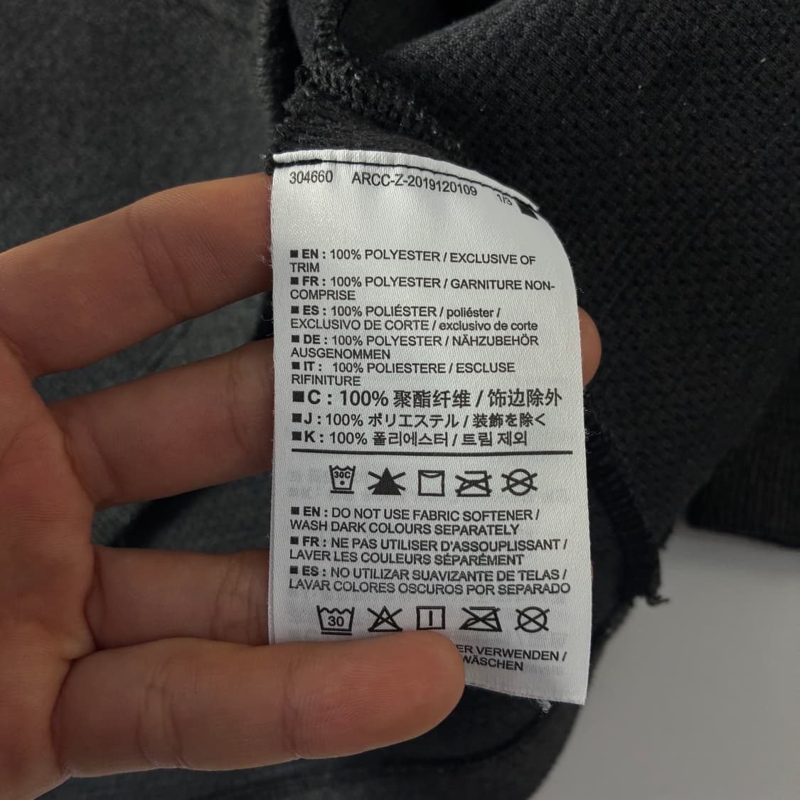 Arc'teryx  아크테릭스 커버트 차콜 반집업 후리스  상품이미지5