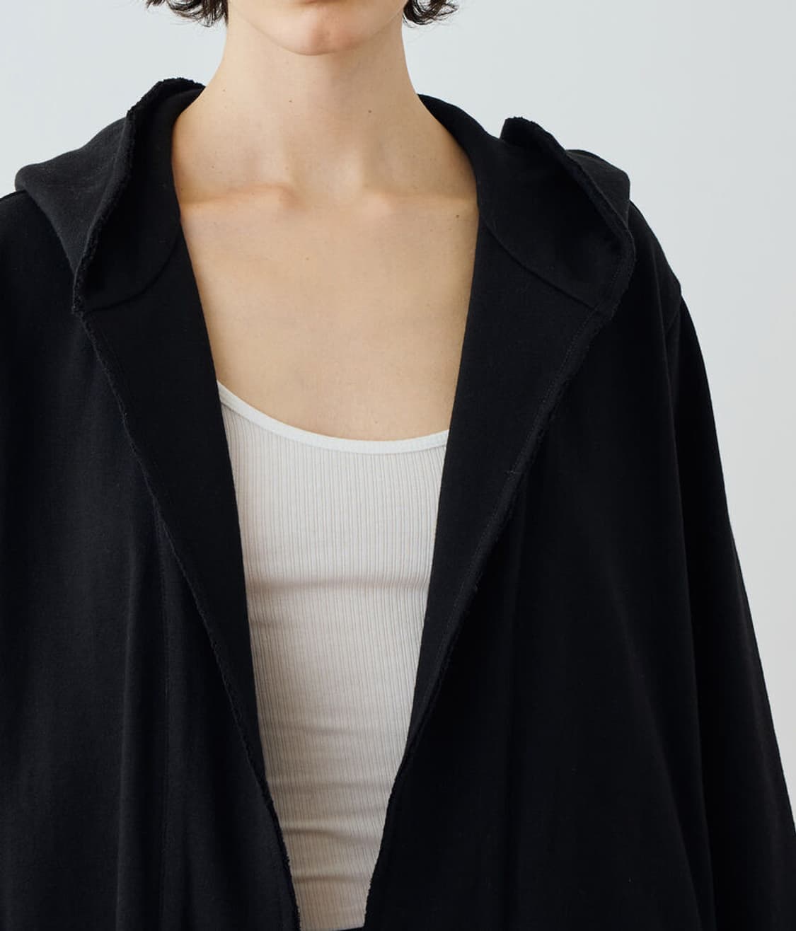 (정품/새상품) 제임스펄스 여성 블랙 프렌치 테리 후드 코트 상품이미지7