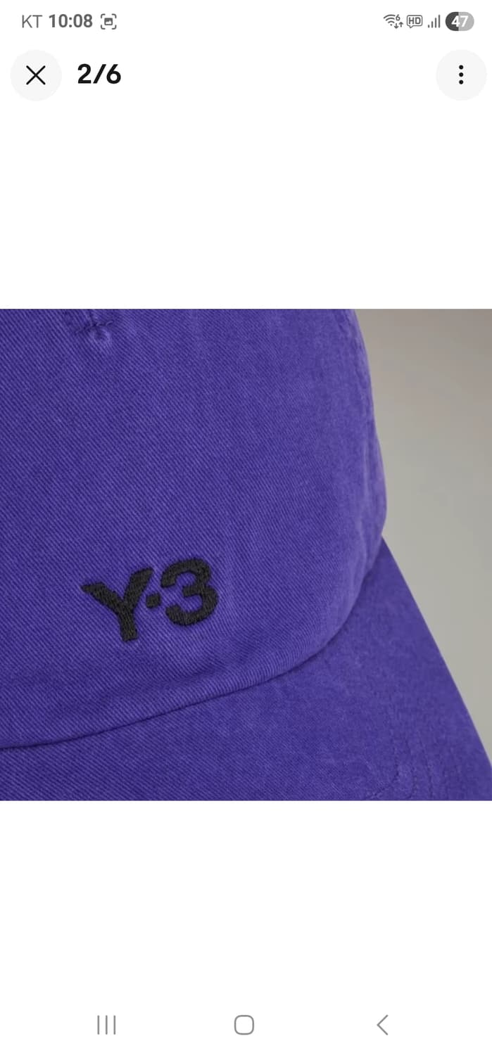Y-3 요지 야마모토 클래식 아빠 야구모자 퍼플 로고 모자  상품이미지2