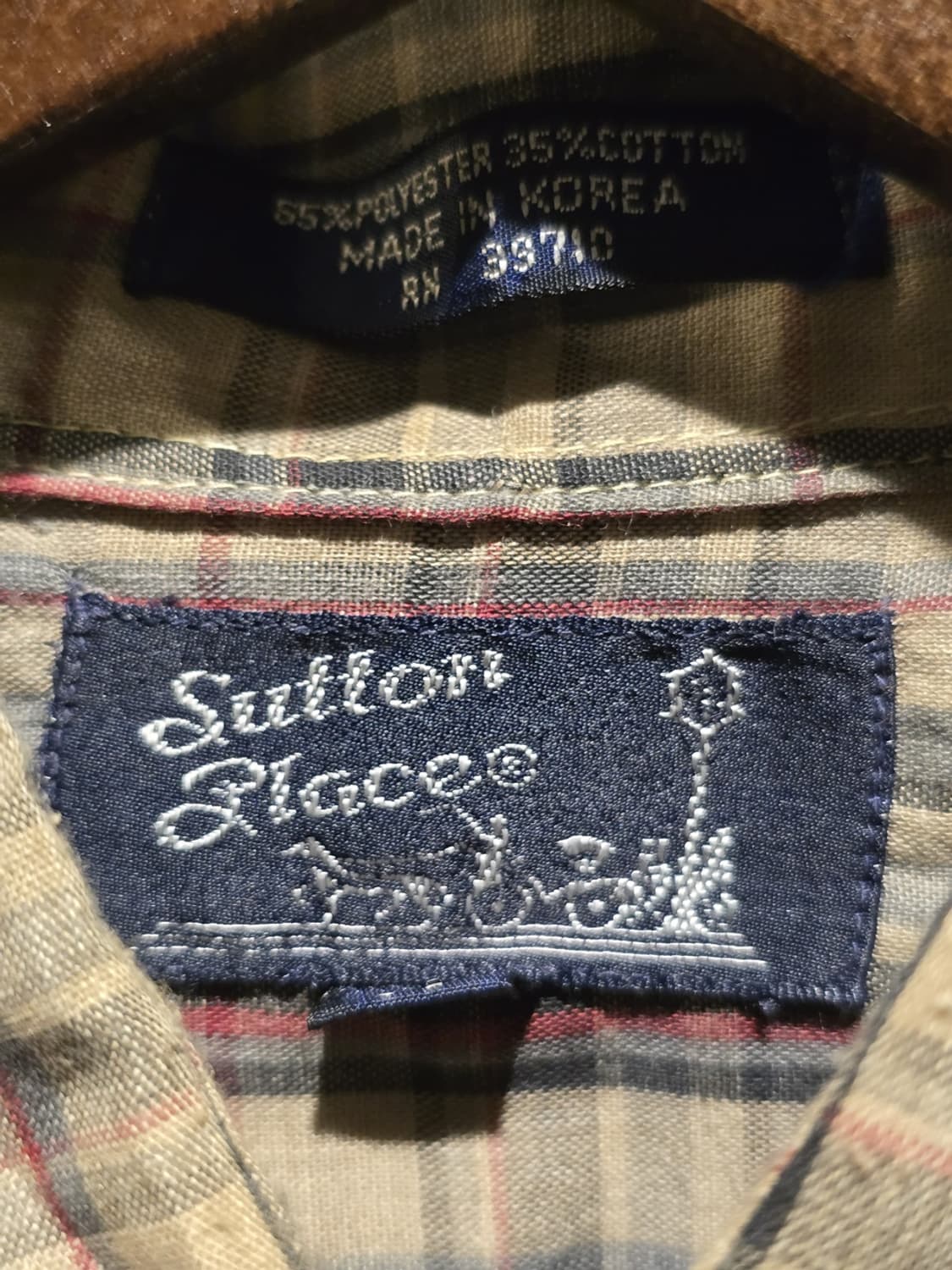 80s Sutton Place Plaid Button-Down Shirt 상품이미지4
