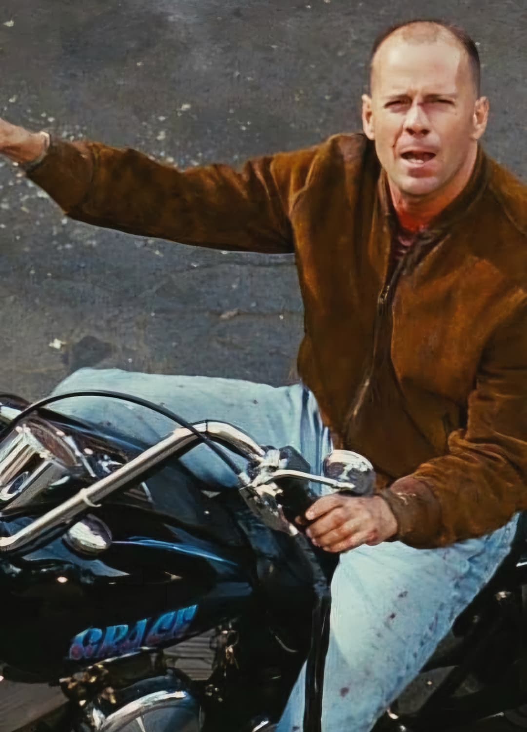 schott 빈티지 스웨이드 블루종 봄버 자켓 (100~105) 상품이미지1