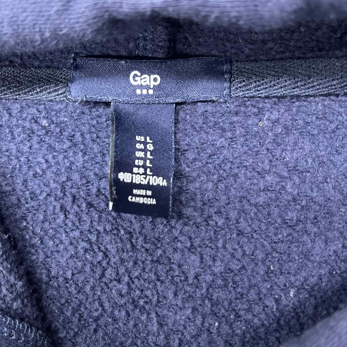 Gap 갭 네이비 폭닥 스웻 후드집업 희귀져지(L) 상품이미지4