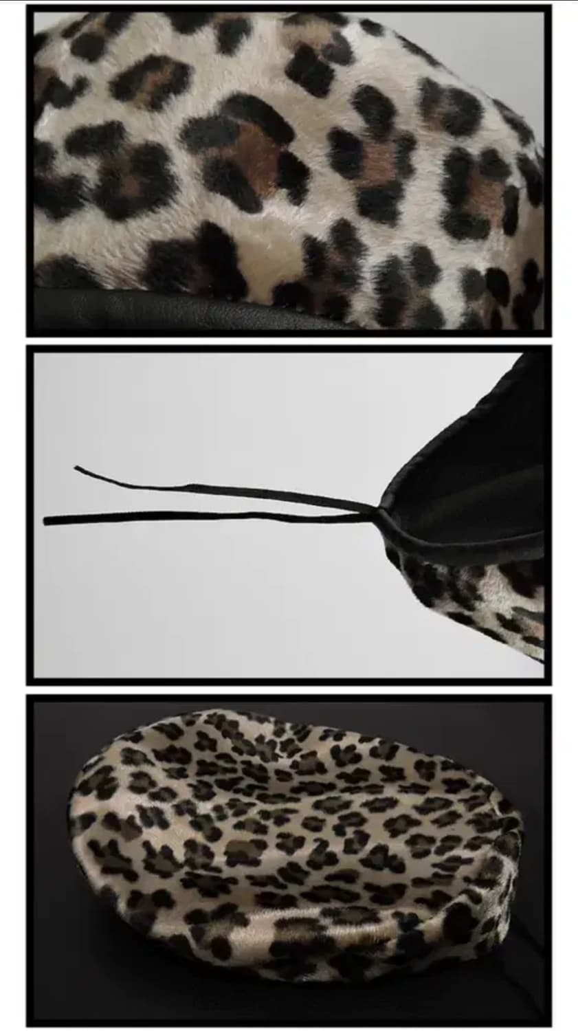 피소녀 레오파드 호피 베레모 상품이미지2