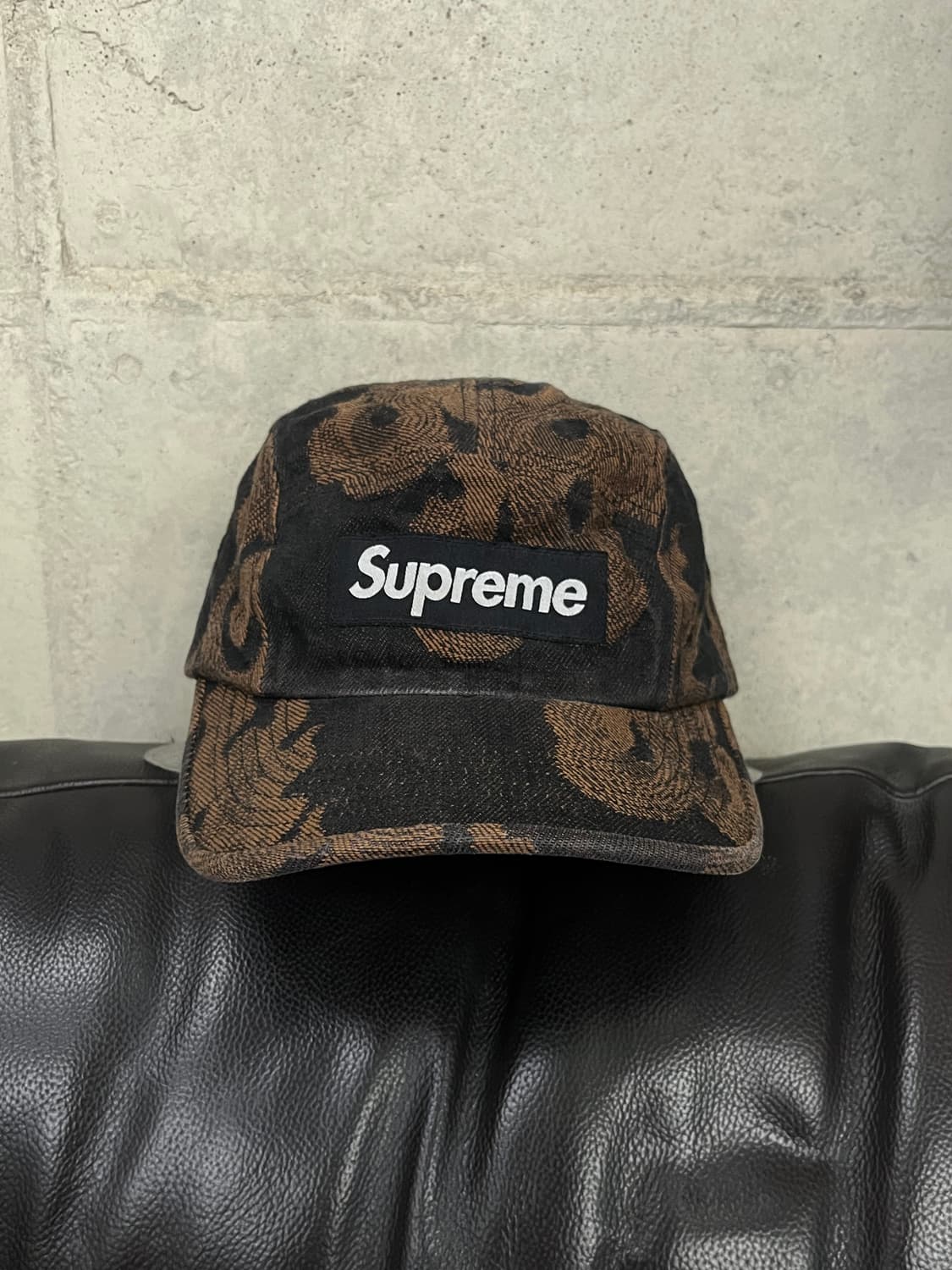 Supreme Flames Jacquard Denim Camp Cap 상품이미지1