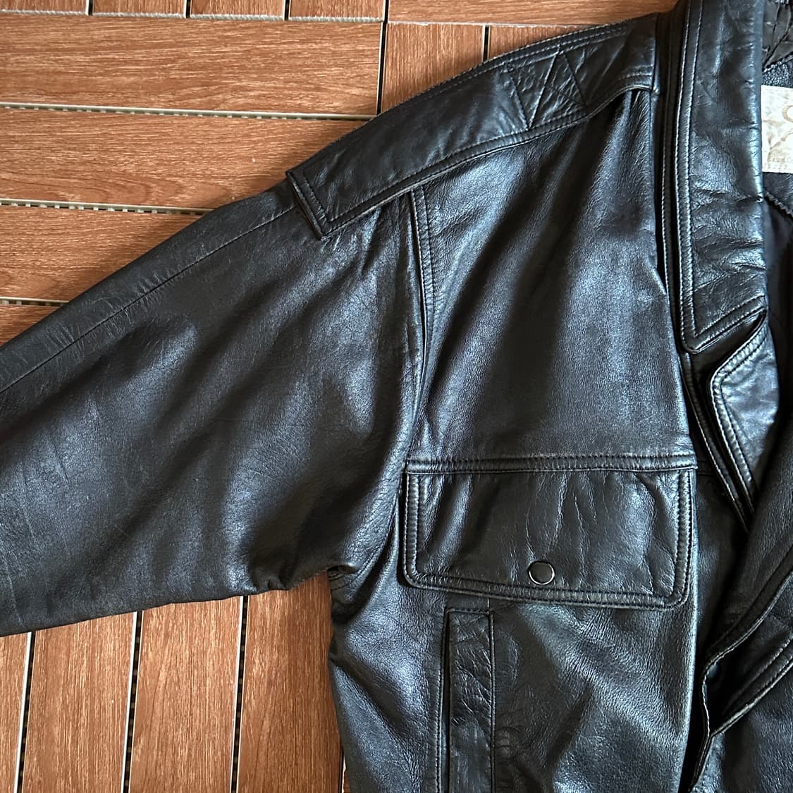 80-90’s Sankyo sheep-skin leather bomber 상품이미지4