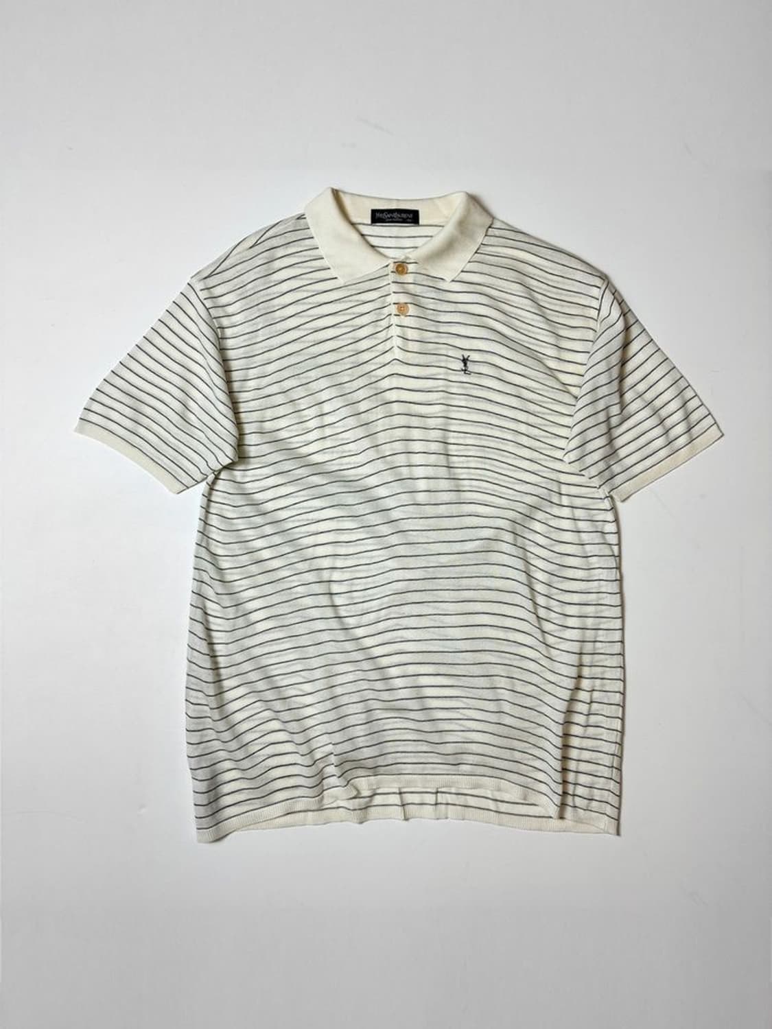 입생로랑 00's YSL 스트라이프 클래식 반팔 카라 티셔츠 PN8607 상품이미지1