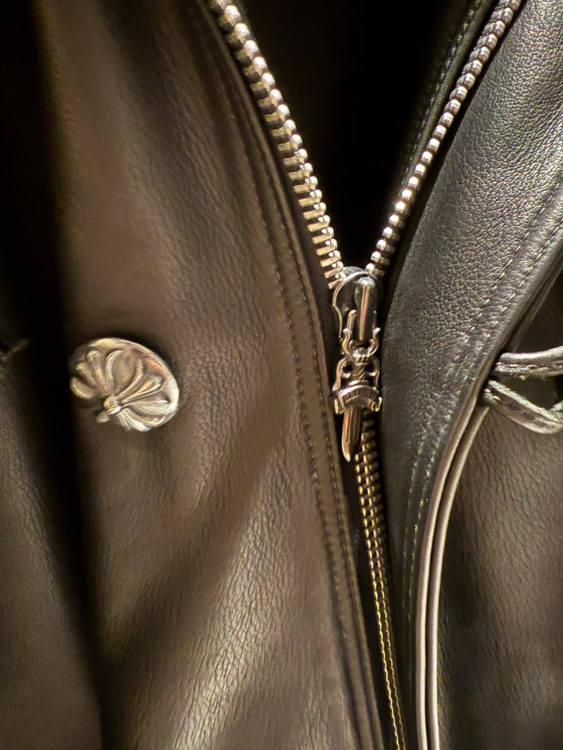 크롬하츠 가죽 후드 코트 상품이미지2