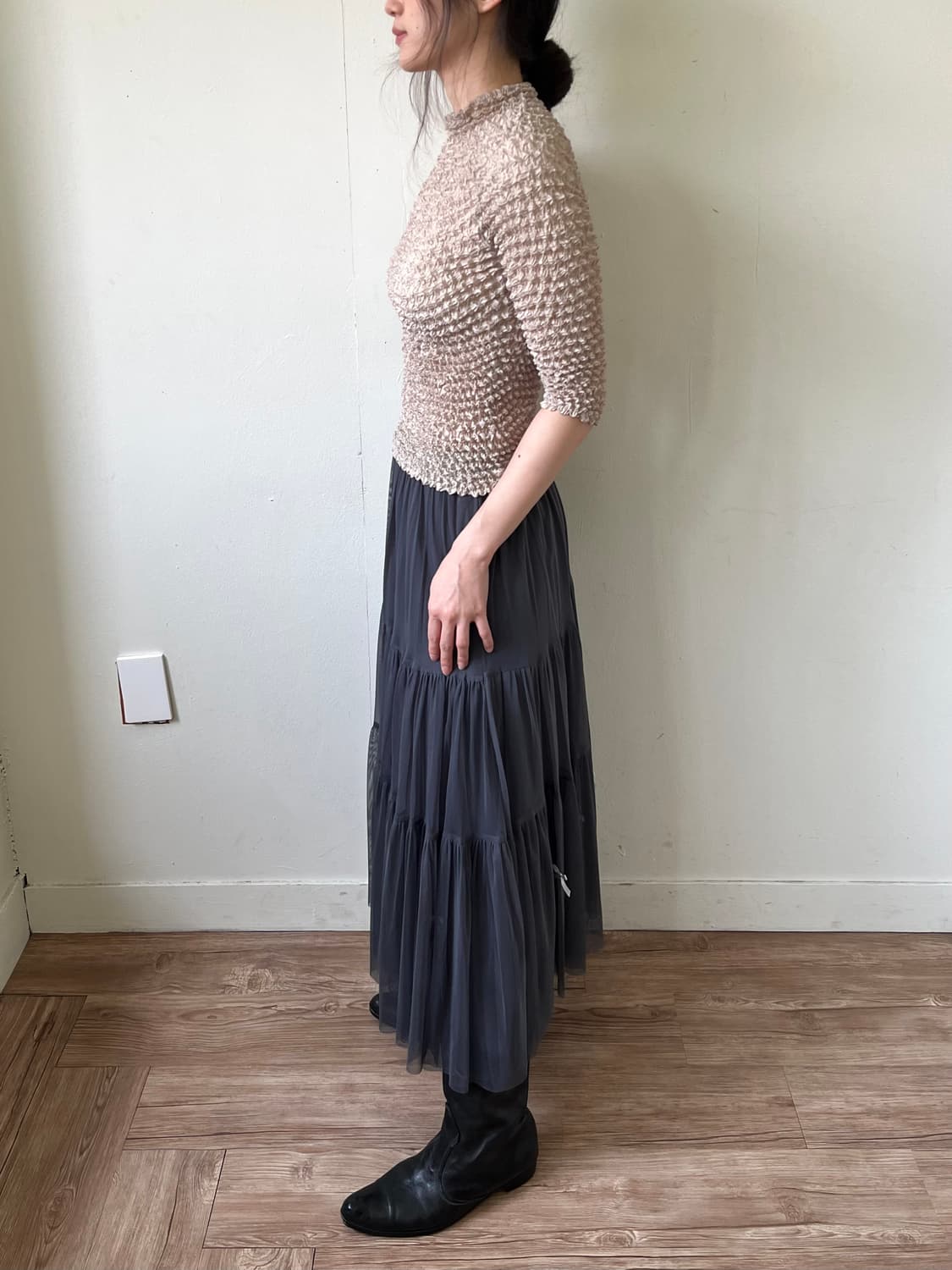 Japan vtg 플리츠 탑 상품이미지7