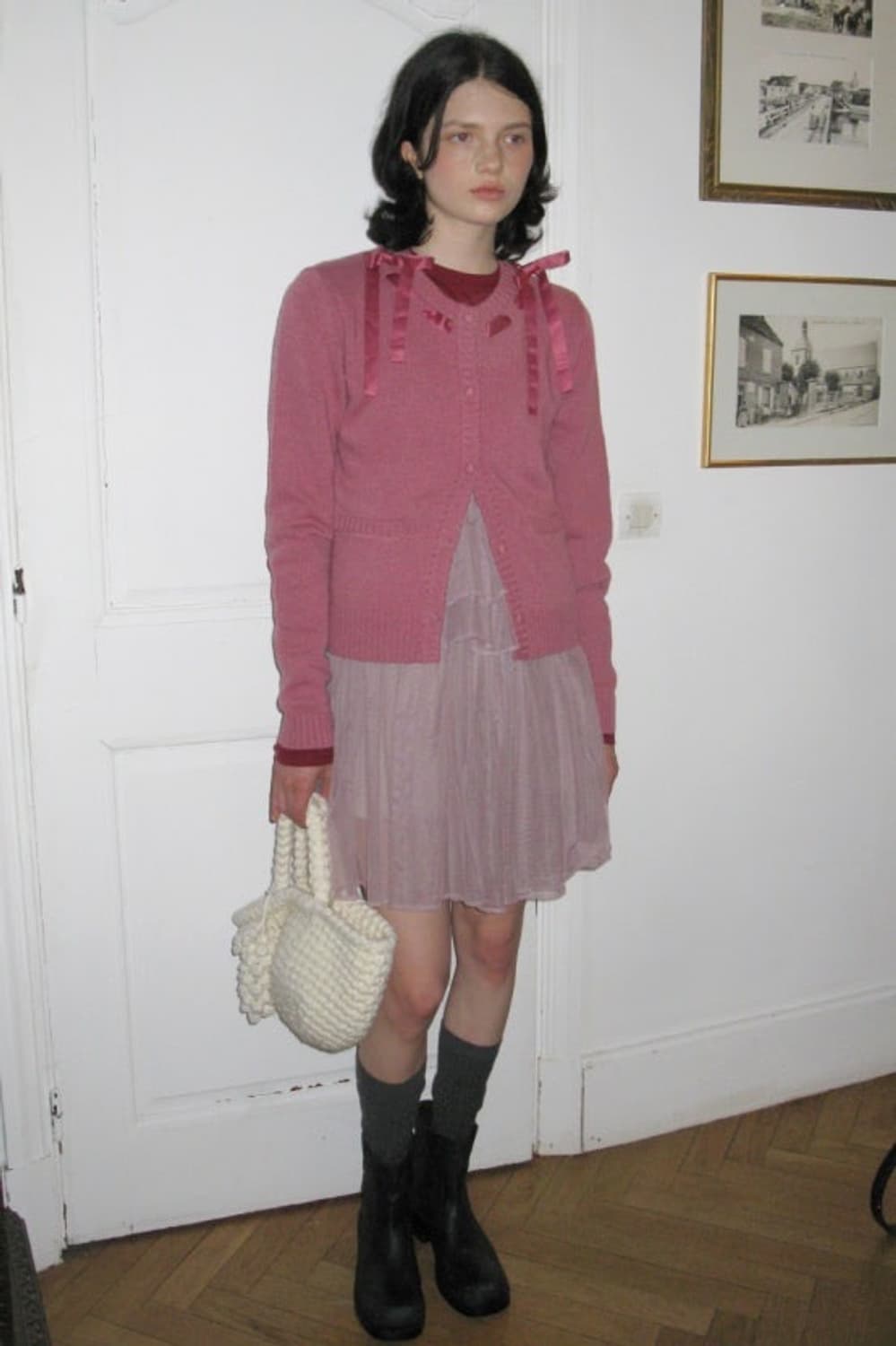 [새상품] 시눈 Tulle Midi Dress 핑크 상품이미지2