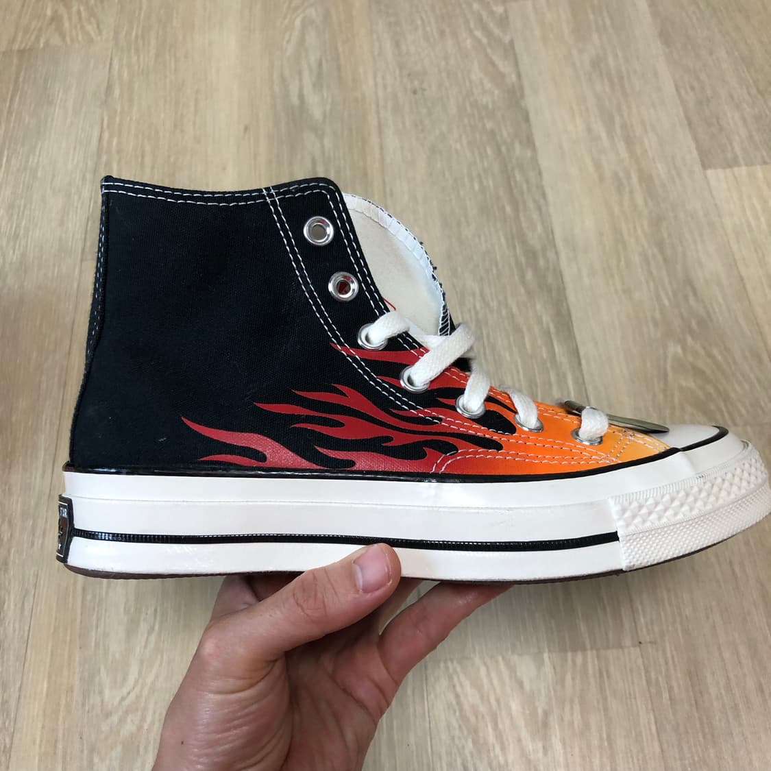 (240) 새상품 컨버스 CONVERSE 척 70 하이 블랙 레드 프레임 상품이미지8