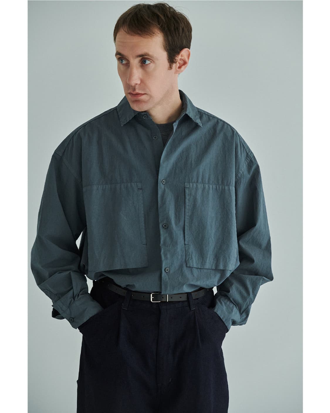 스틸바이핸드 가먼트다이 셔츠 블랙 48 상품이미지5