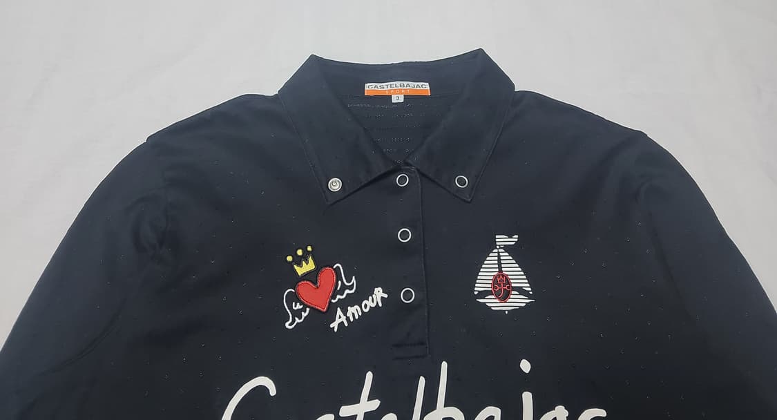 까스텔바작 여성용 로고 포인트 긴팔 카라 티셔츠 L사이즈 상품이미지3