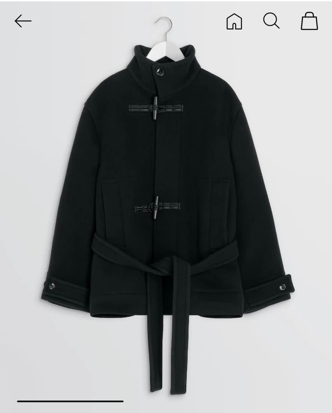 Lemaire Short Duffle Coat - Black 상품이미지1