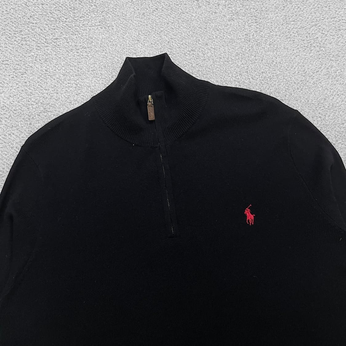 폴로 랄프로렌 포니 로고 울 반집업 니트 블랙 상품이미지2