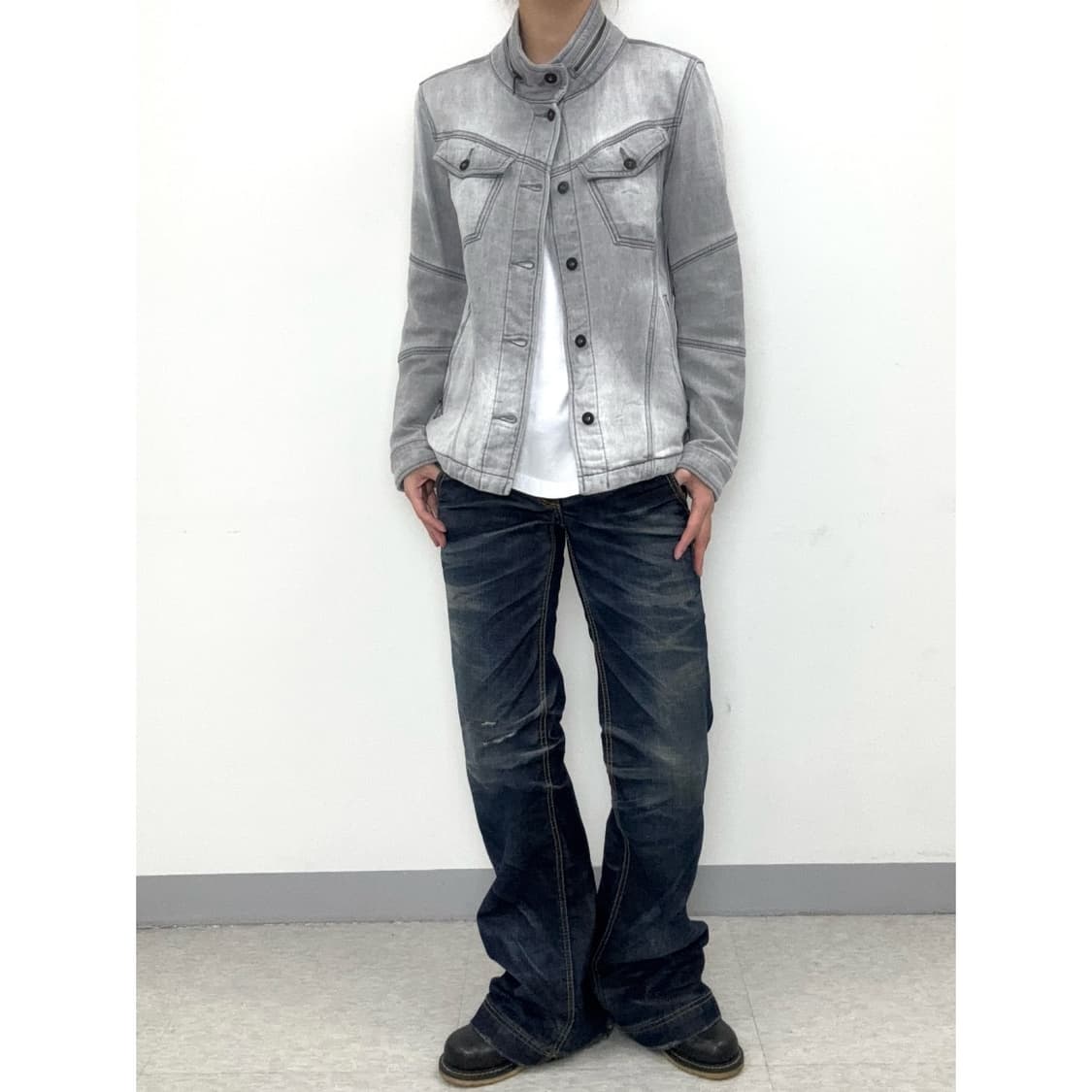 빈티지 흑청 데님 자켓 y2k 상품이미지3