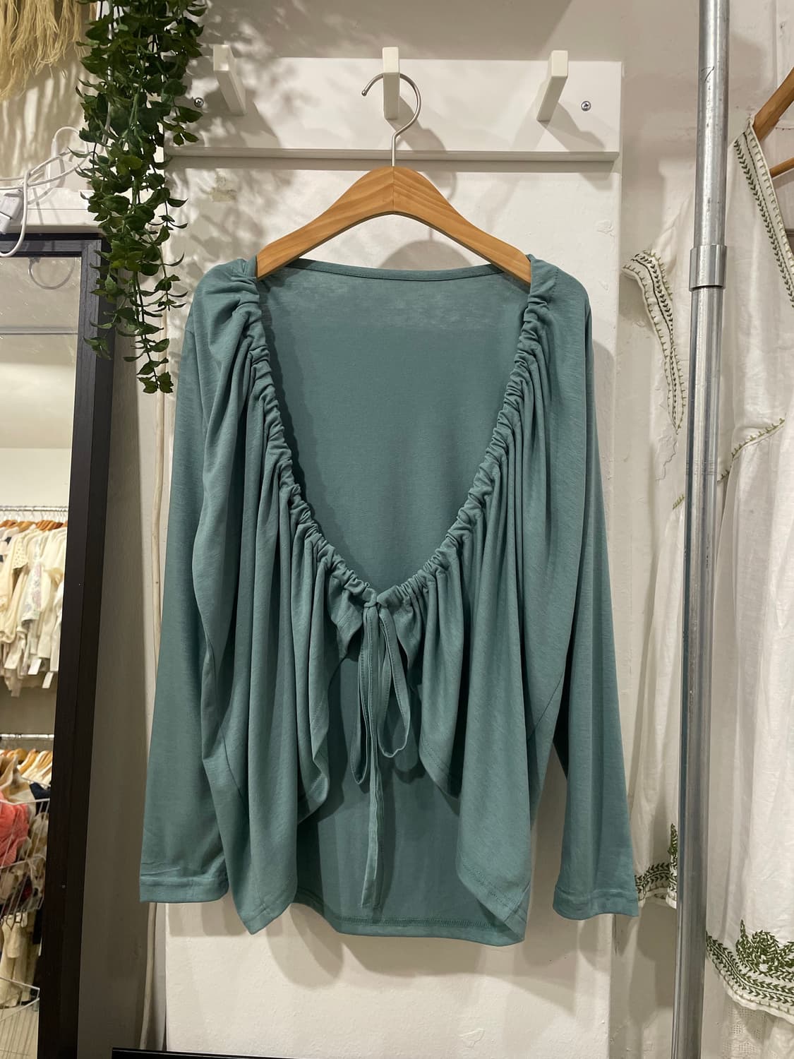 teal shirred cardigan 상품이미지8