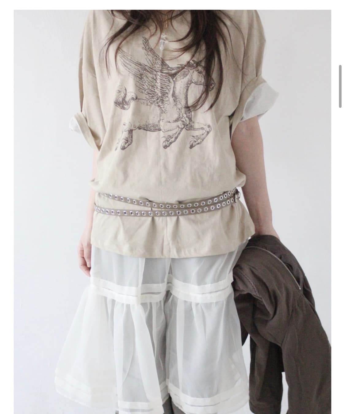 빈티지 카키 모리 롱벨트 상품이미지2