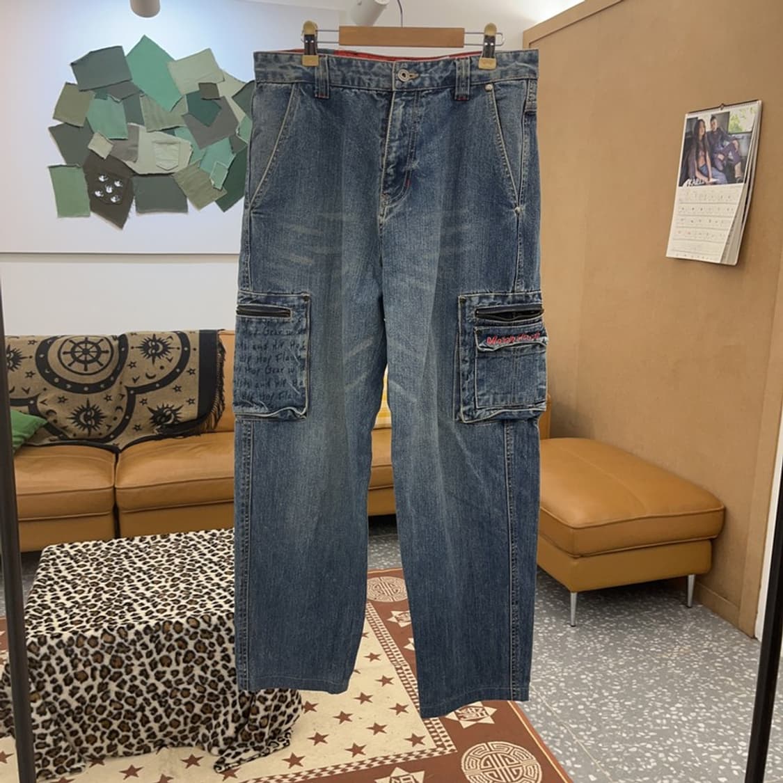 마자플라바 올드스쿨 스트릿 펑크 데님 카고팬츠 31인치 C09255 상품이미지3