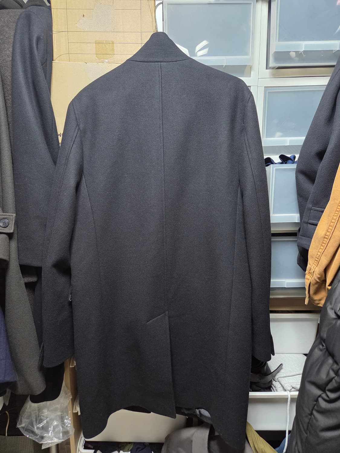 띠어리 남성 캐시미어 울 싱글 코트 블랙 L 급처 상품이미지3