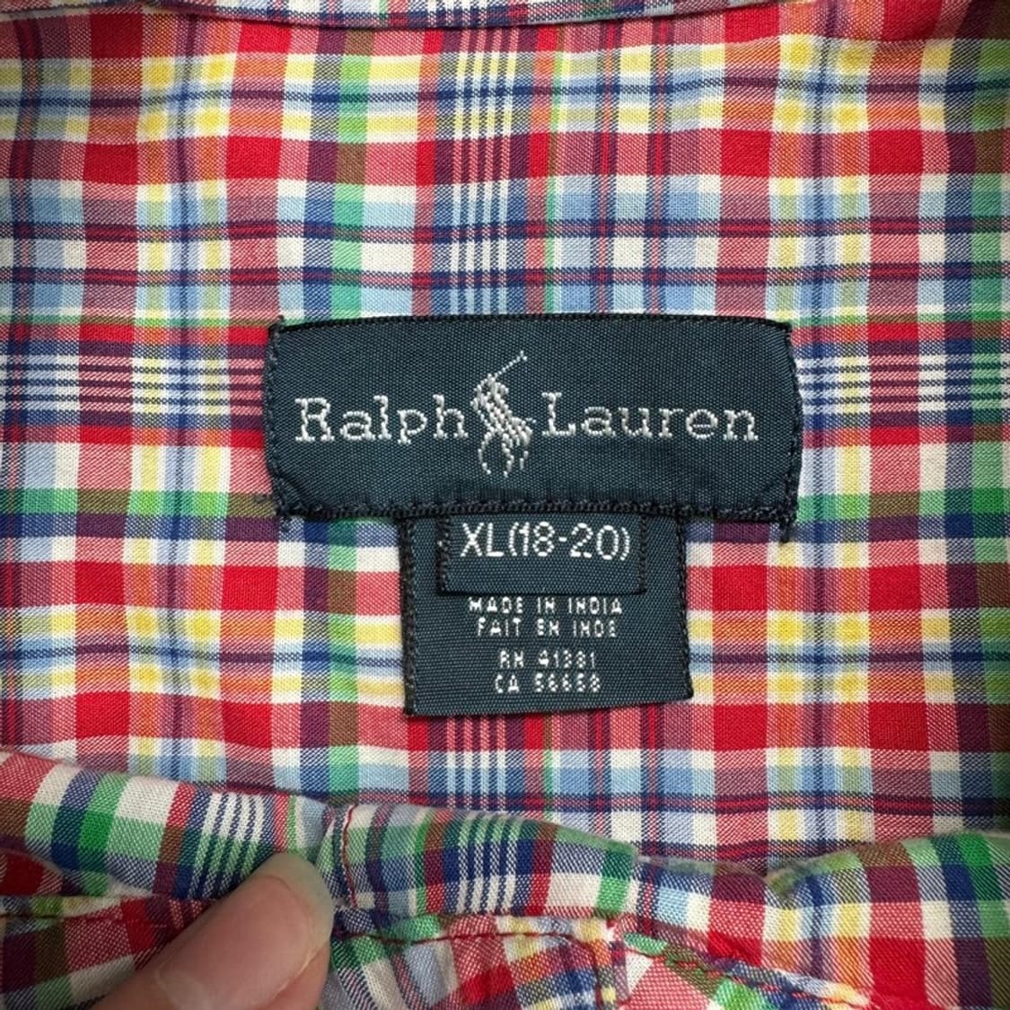 RALPH LAUREN 체크 반팔 셔츠 XL 상품이미지4