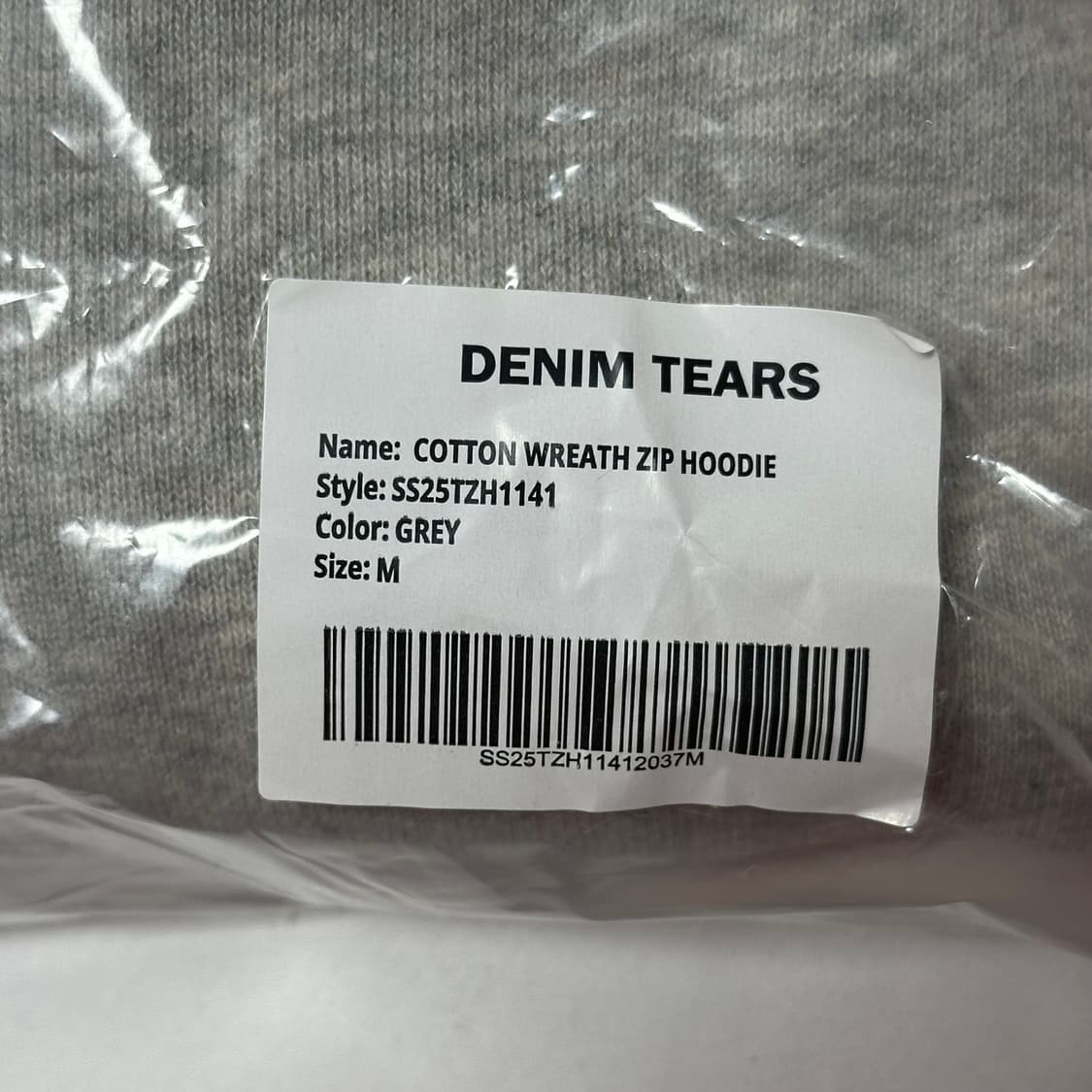 (M) 데님티어스 코튼 후드 집업 그레이 새제품 상품이미지4