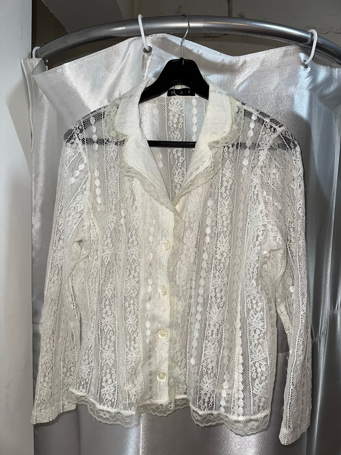 레이스 시스루 셔츠 블라우스 상품이미지1