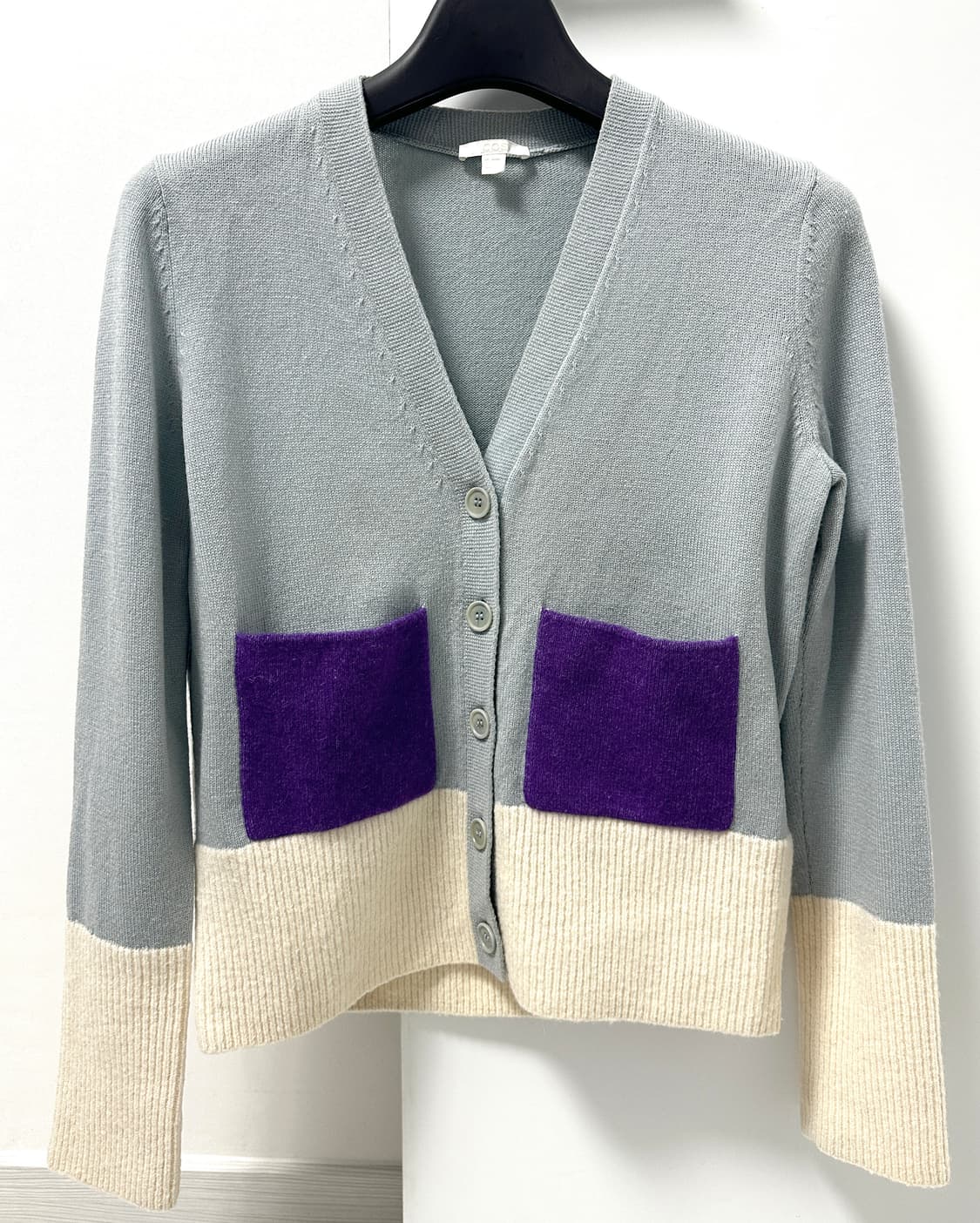 울 알파카 컬러 블록 가디건 상품이미지2