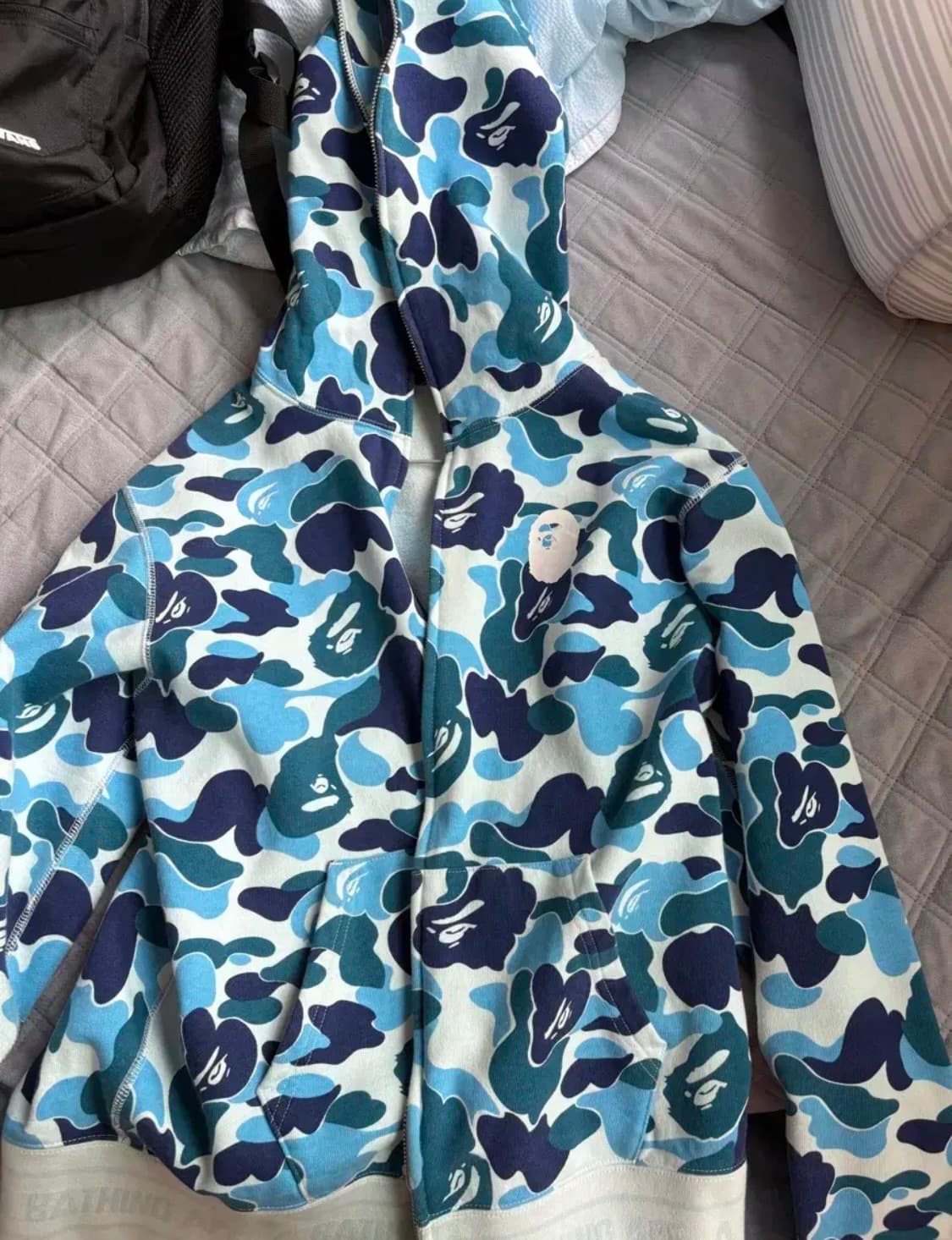 베이프 블루카모 후드집업 L 상품이미지2