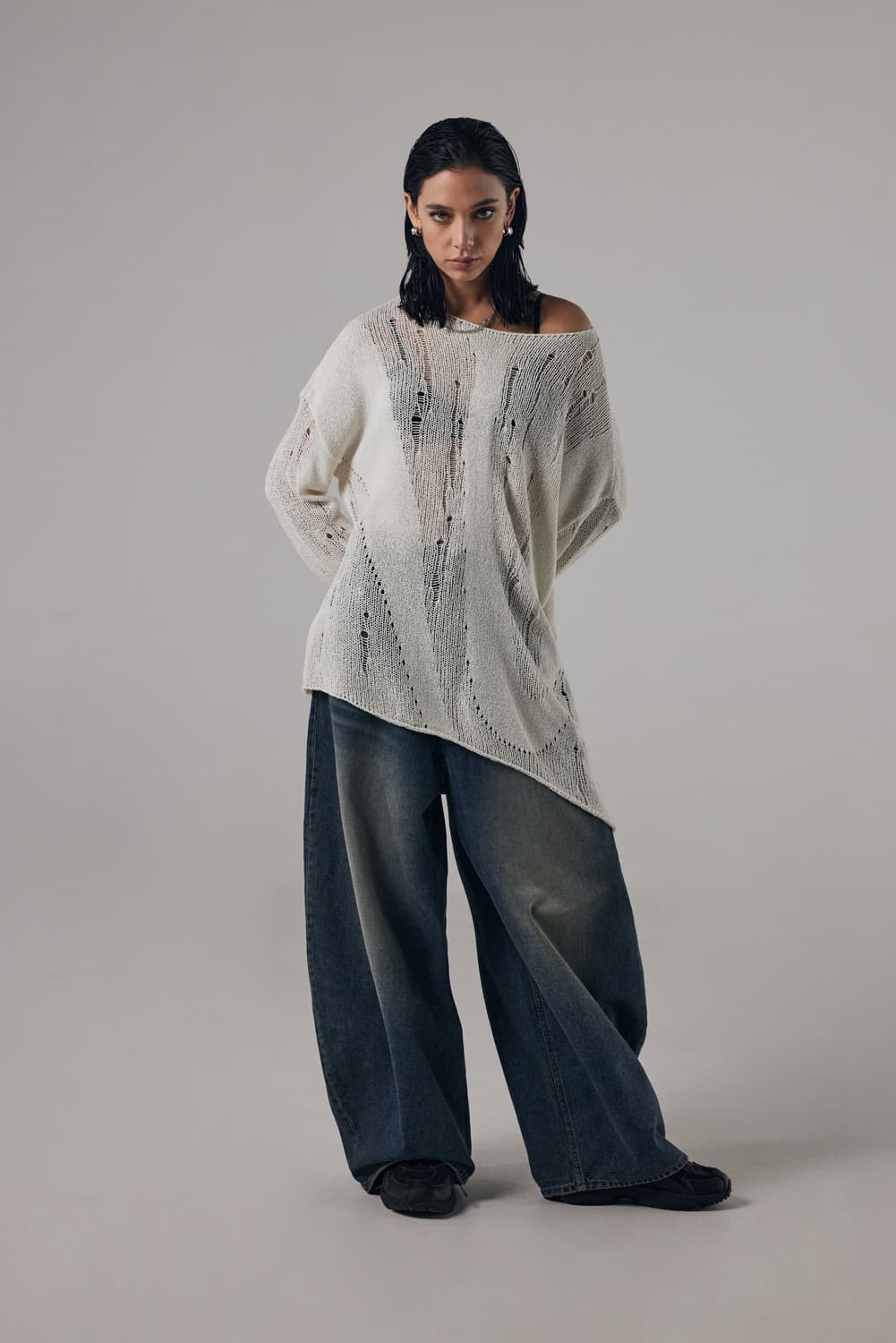 트리밍버드 시스루 니트 아이보리 상품이미지6