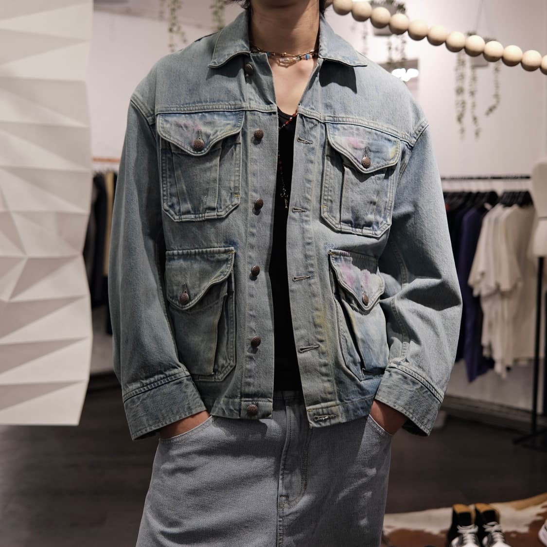 알썰틴 24aw 페인팅 데님자켓 상품이미지4